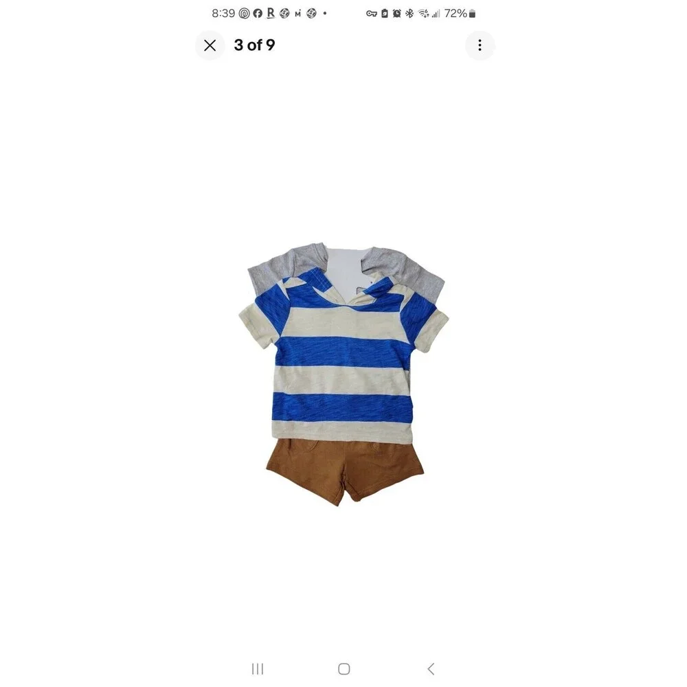Carter's Infant/Toddler Boys 3-Piece Short Sleeve Romper and Shorts Playwear Set